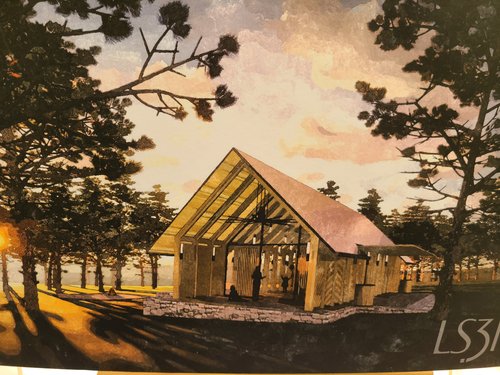 TeachingShelterClemsonLloyd Teaching Shelter Projection In An Art Drawing At Clemson Lloyd Property